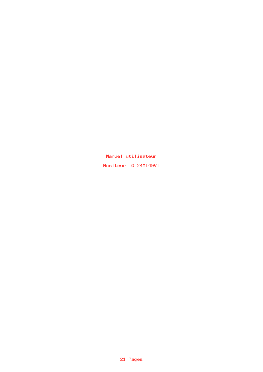 Page 1 de la notice Manuel utilisateur LG 24MT49VT