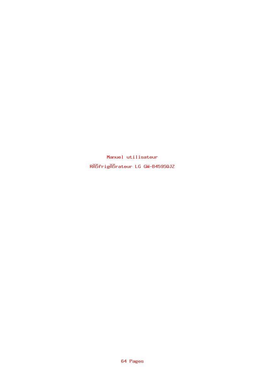 Page 1 de la notice Manuel utilisateur LG GW-B459SQJZ