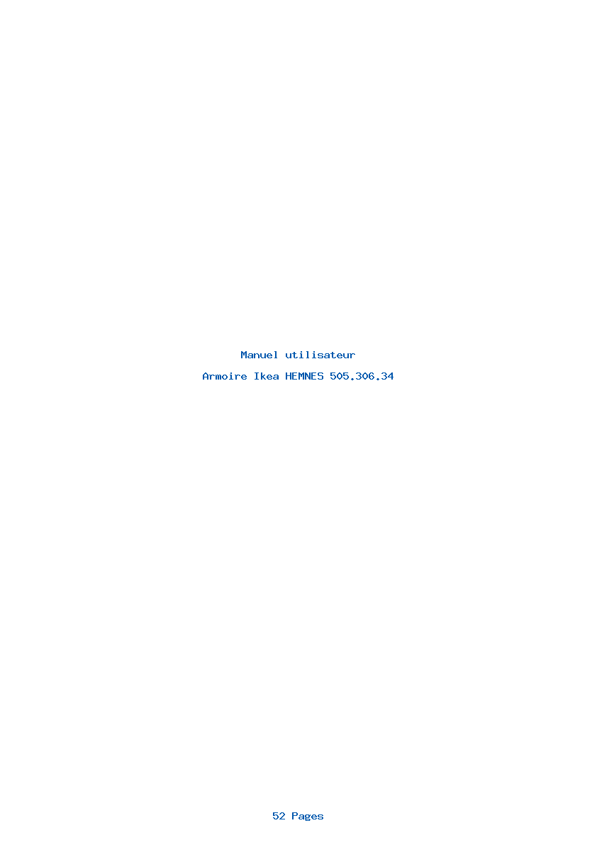 Page 1 de la notice Manuel utilisateur Ikea HEMNES 505.306.34