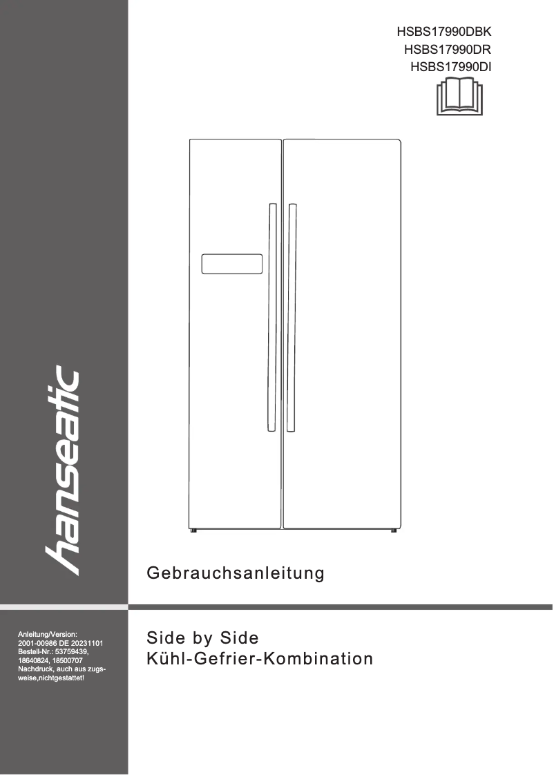 Page 1 de la notice Manuel utilisateur Hanseatic HSBS17990DBK