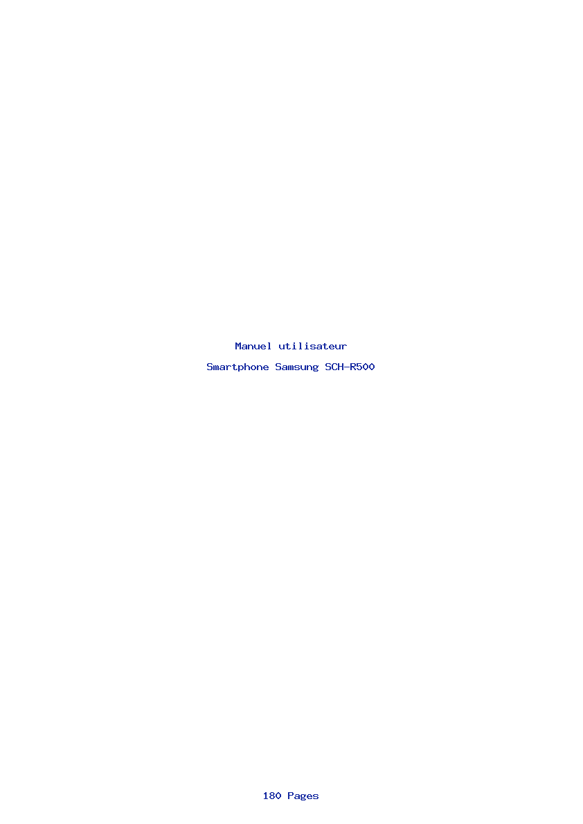 Page 1 de la notice Manuel utilisateur Samsung SCH-R500
