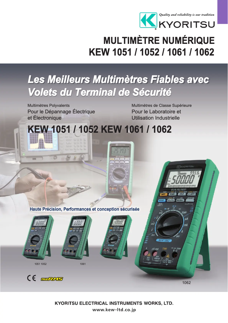 Page 1 de la notice Manuel utilisateur Kyoritsu KEW 1062