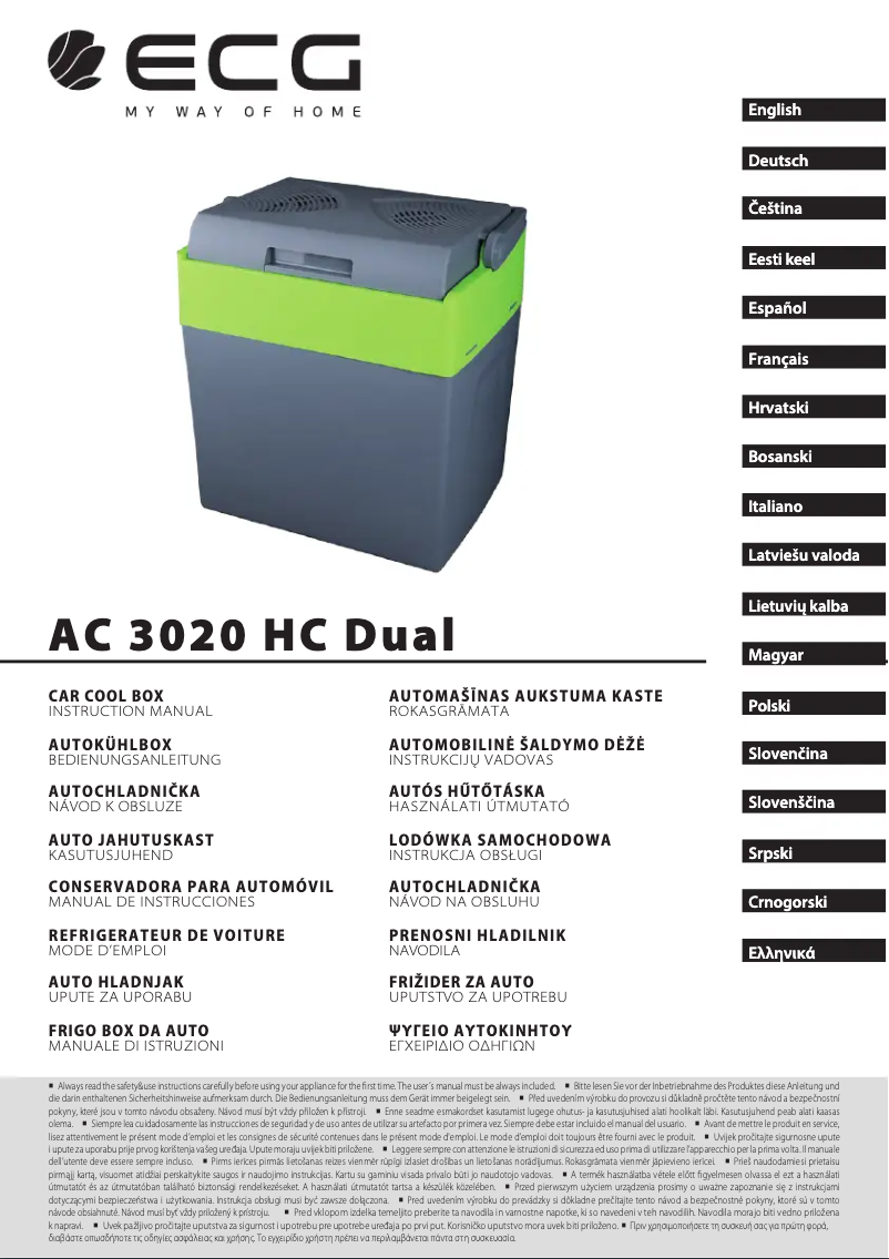 Image de la première page du manuel de l'appareil AC 3020 HC Dual