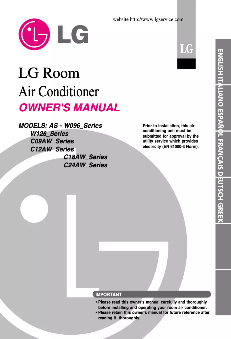 Page 1 de la notice Manuel utilisateur LG C18AWSERIES