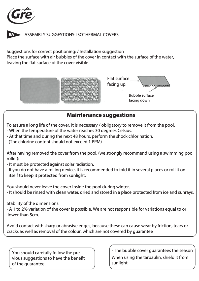 Page 1 de la notice Manuel utilisateur Gre CV7900872
