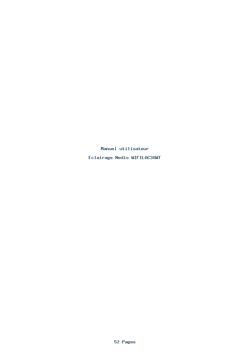 Page 1 de la notice Manuel utilisateur Nedis WIFILAC30WT