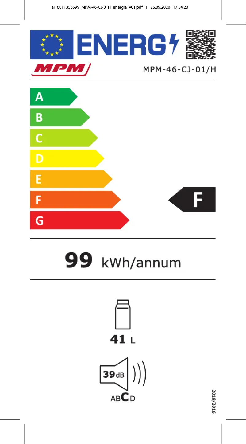 Page 1 de la notice Manuel utilisateur MPM MPM-46-CJ-01/H