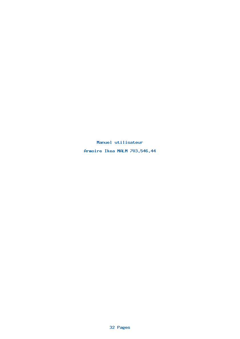 Page 1 de la notice Manuel utilisateur Ikea MALM 703.546.44
