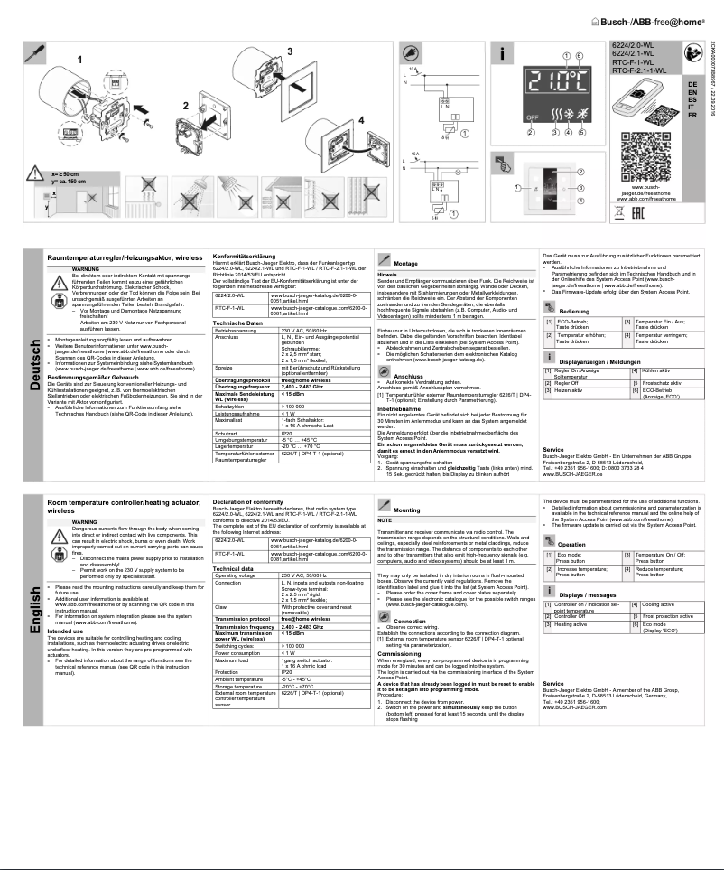 Page 1 of the manual User Manual Busch-Jaeger 2CKA006200A0051