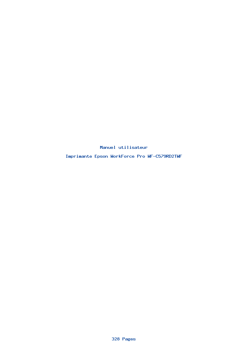 Page 1 de la notice Manuel utilisateur Epson WorkForce Pro WF-C579RD2TWF