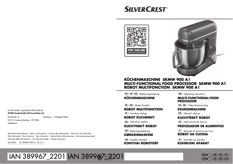 Page 1 de la notice Manuel utilisateur SilverCrest SKM 650 A1