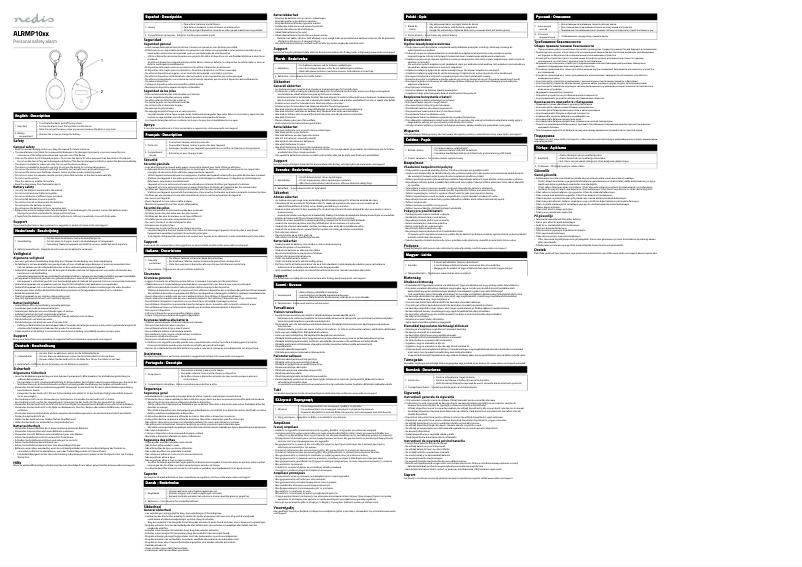 Page 1 de la notice Manuel utilisateur Nedis ALRMP10BK