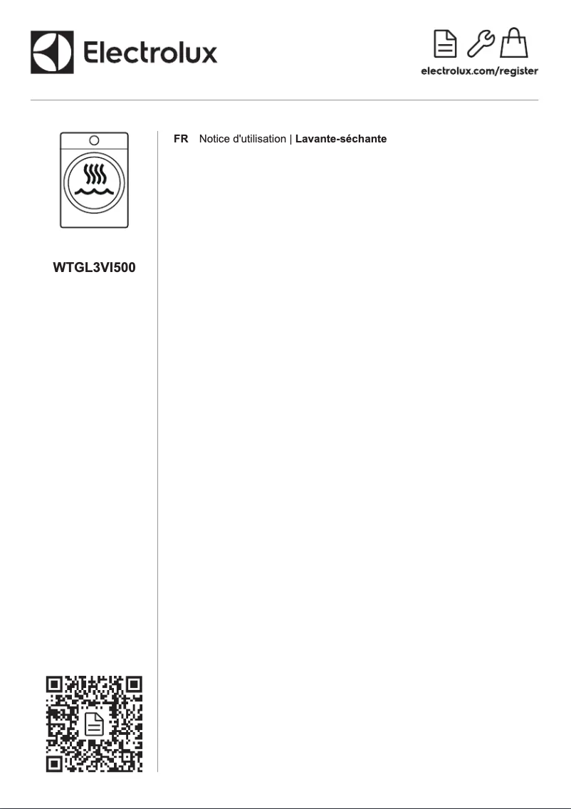 Page 1 de la notice Manuel utilisateur Electrolux WTGL3VI500