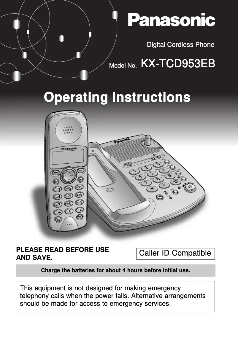 Imagen de la primera página del manual del dispositivo KX-TCD953