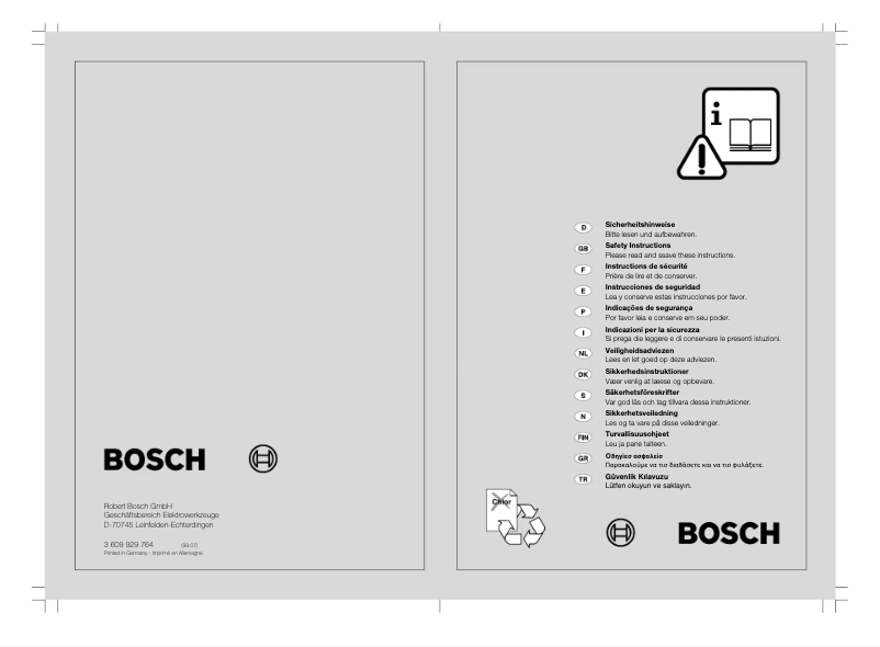 Page 1 de la notice Manuel utilisateur Bosch 0 607 450 593