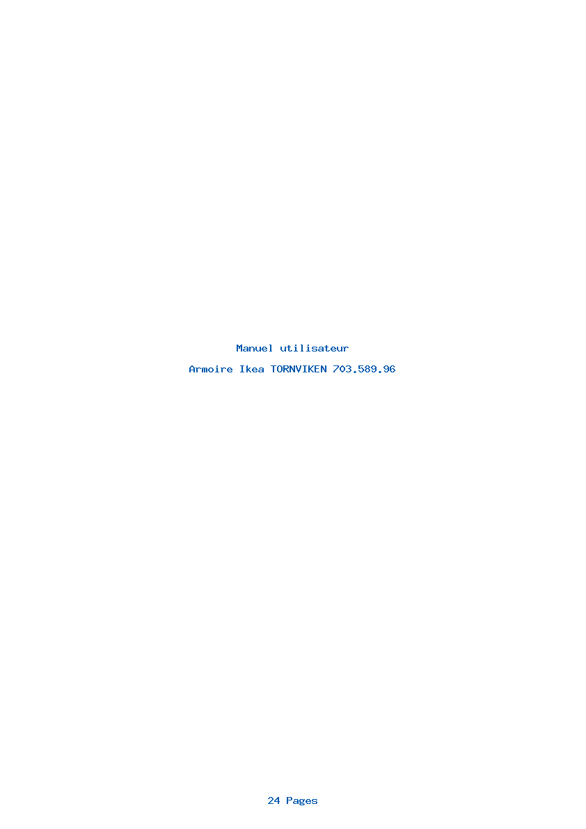 Page 1 de la notice Manuel utilisateur Ikea TORNVIKEN 703.589.96