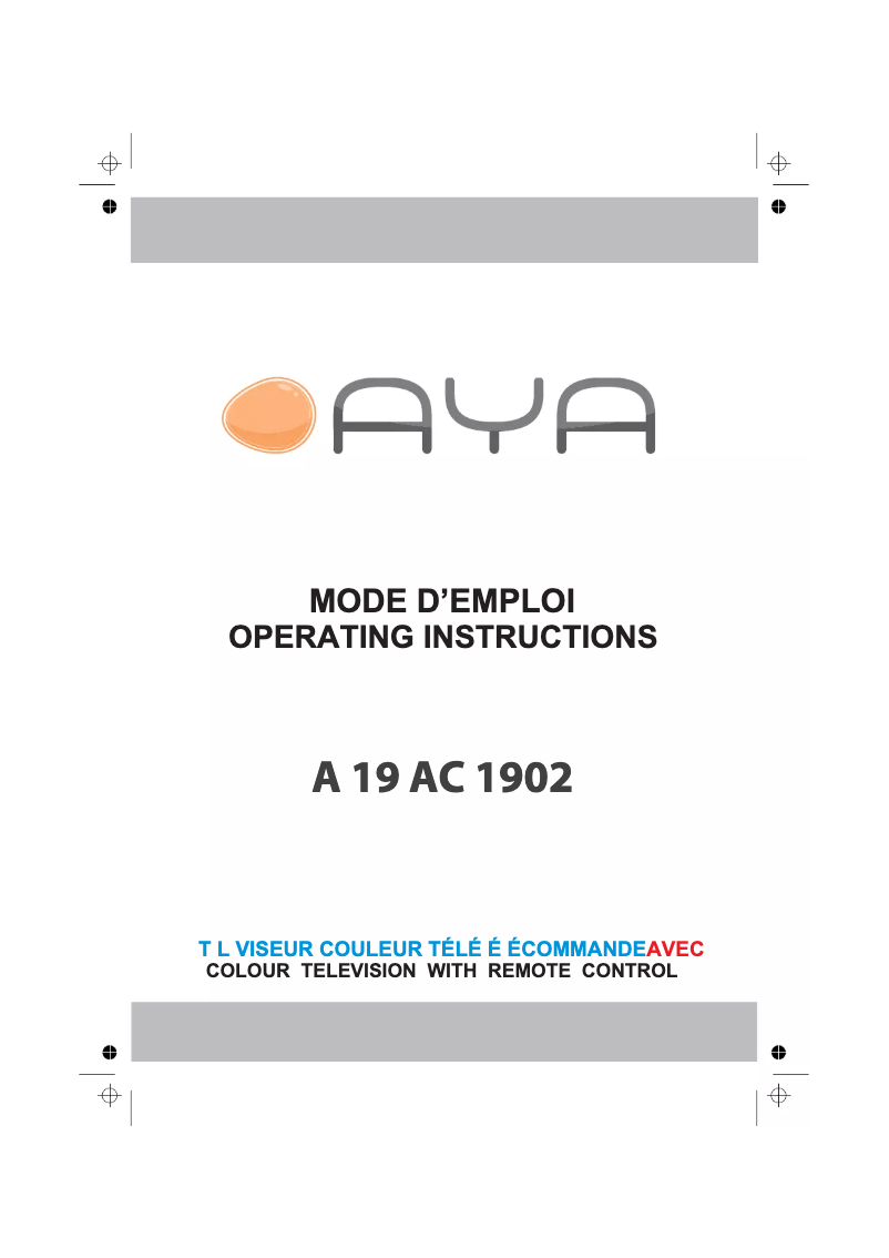 Page 1 de la notice Manuel utilisateur AYA A19AC1902