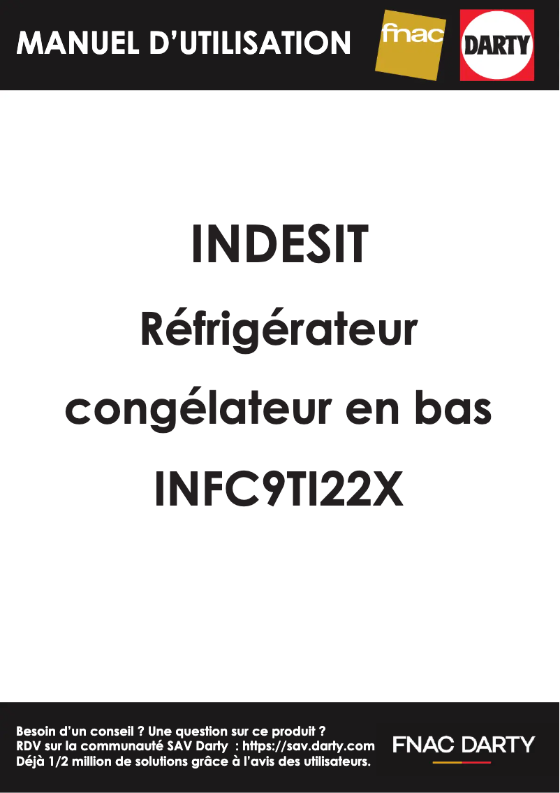 Page n°1 - Manuel utilisateur Indesit INFC9 TI22X