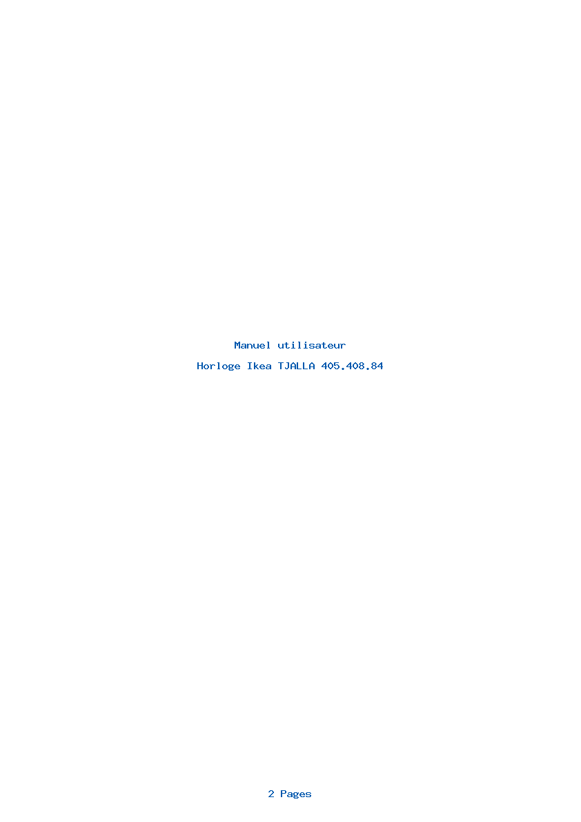 Page 1 de la notice Manuel utilisateur Ikea TJALLA 405.408.84