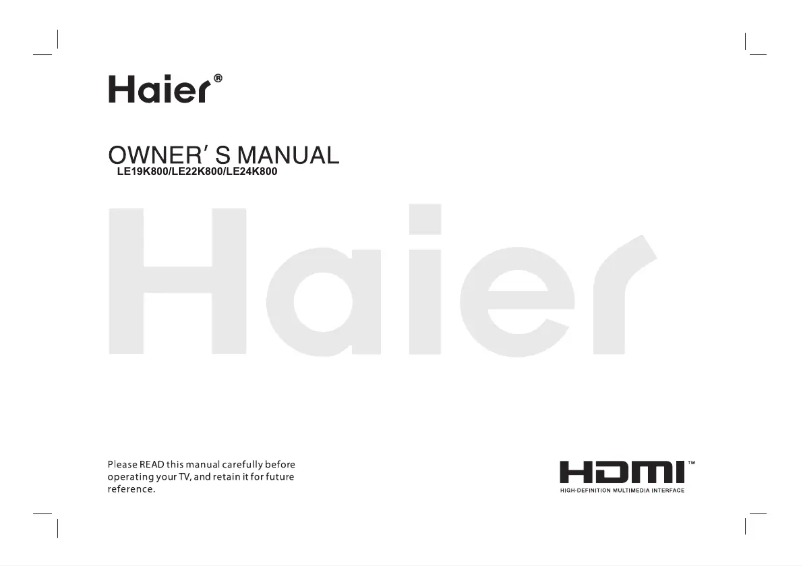 Page 1 de la notice Manuel utilisateur Haier LE24K800