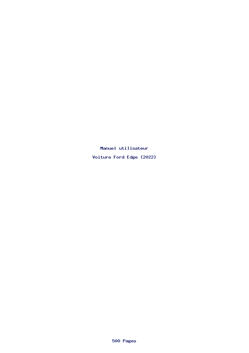 Page 1 de la notice Manuel utilisateur Ford Edge (2022)
