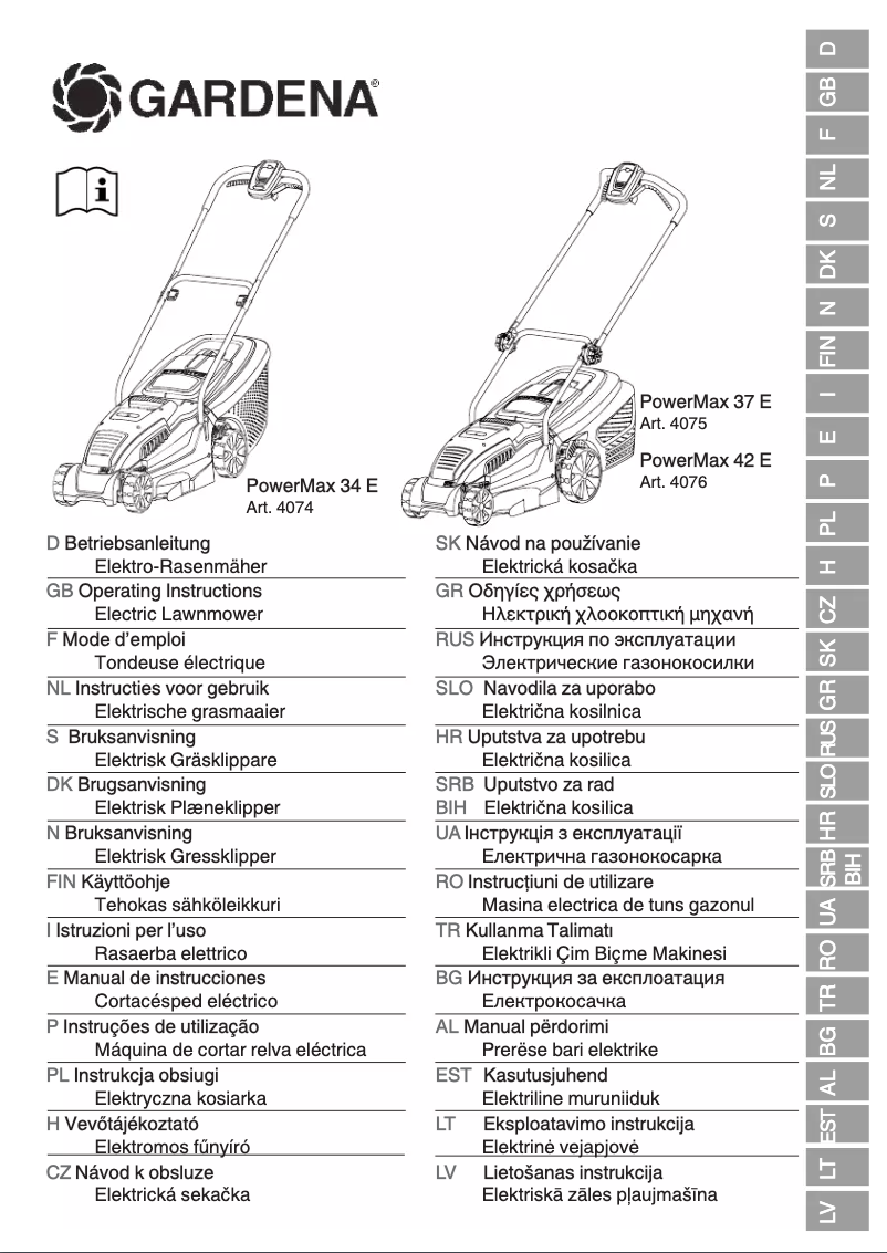 Page 1 de la notice Manuel utilisateur Gardena PowerMax 34 E