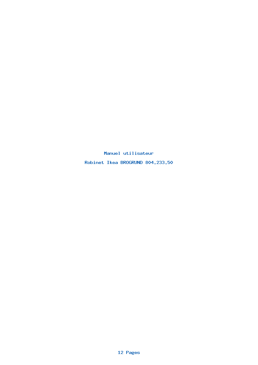 Page 1 de la notice Manuel utilisateur Ikea BROGRUND 804.233.50