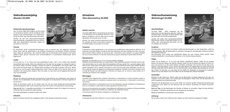 Page 1 de la notice Manuel utilisateur TFA 29.2000.01