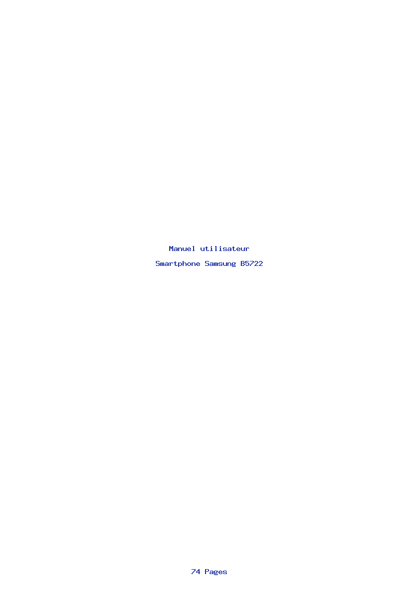 Page 1 de la notice Manuel utilisateur Samsung B5722