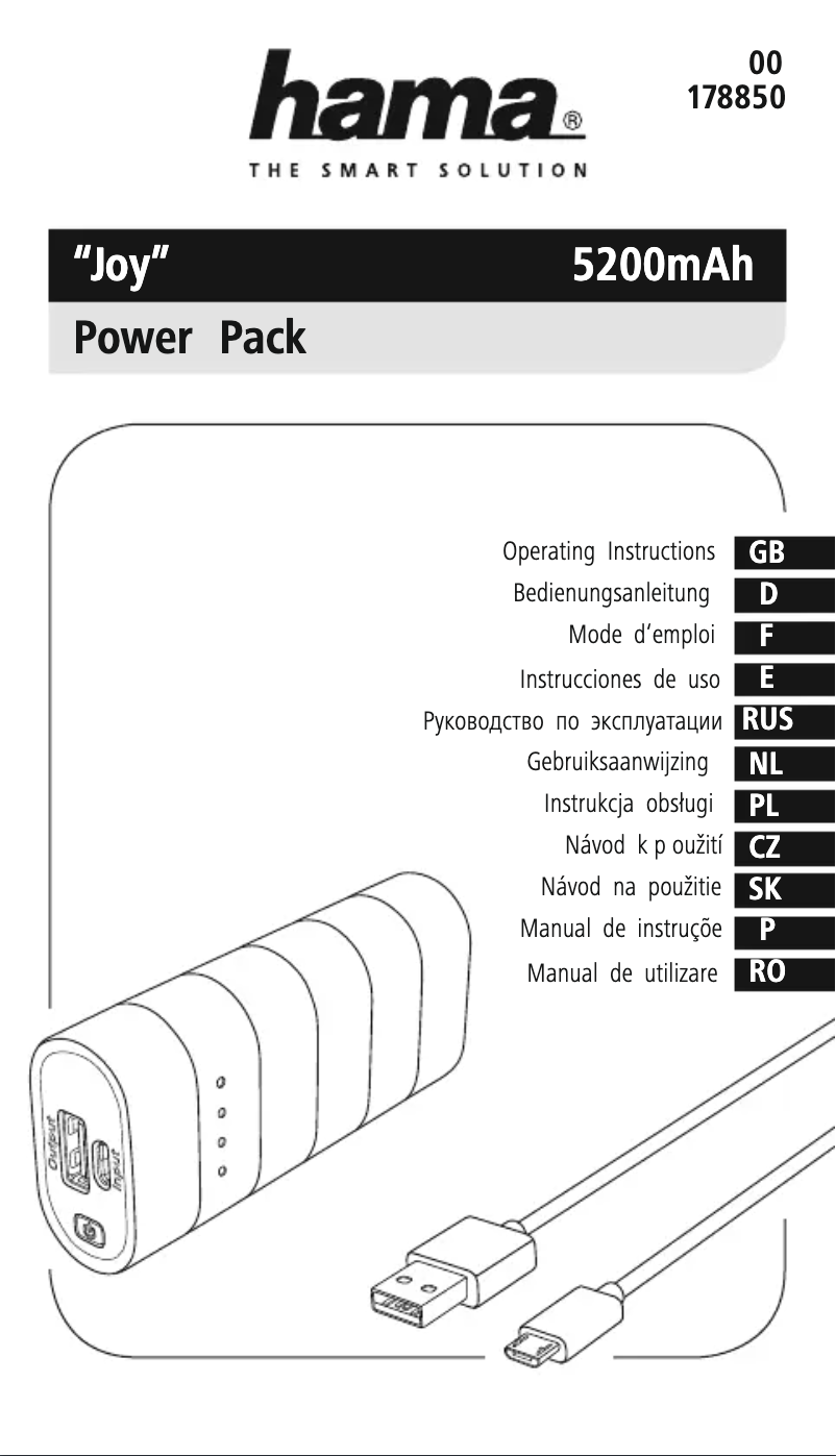 Page 1 de la notice Manuel utilisateur Hama Joy 00178850