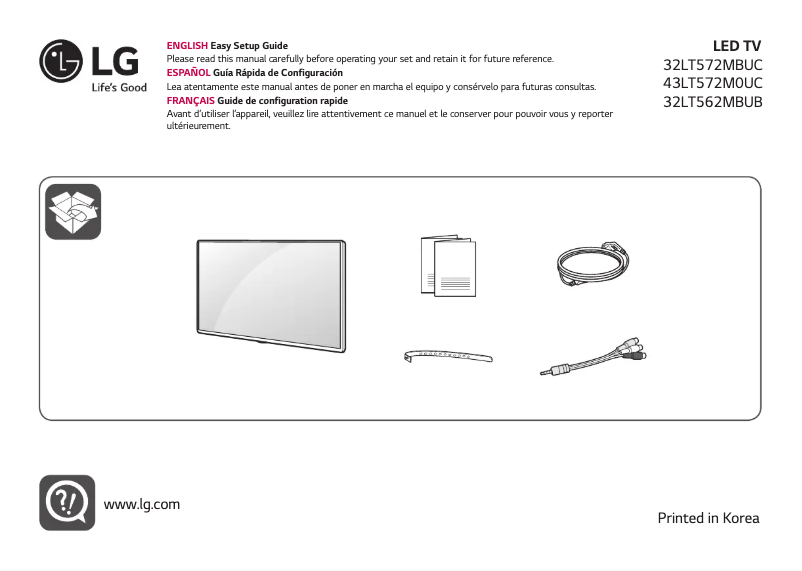 Page 1 de la notice Manuel utilisateur LG 43LT572M