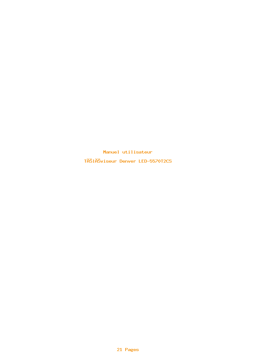 Page 1 de la notice Manuel utilisateur Denver LED-5570T2CS