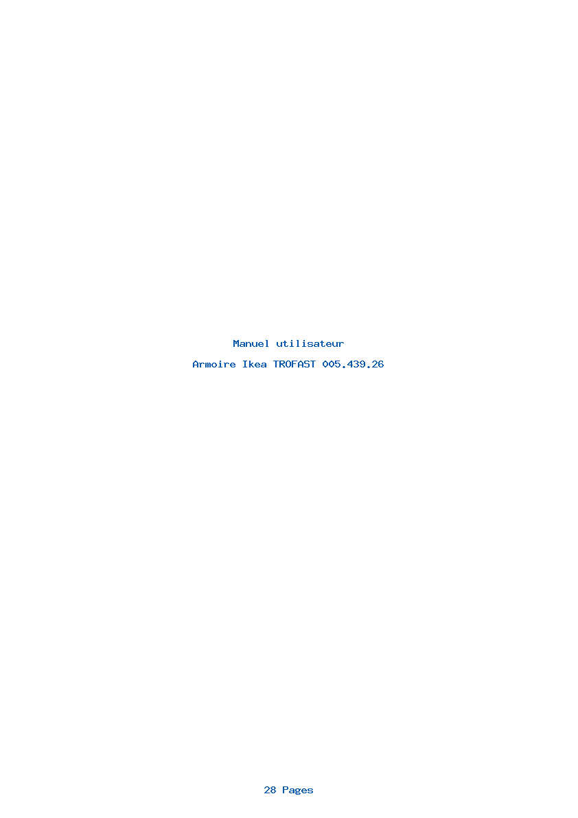 Page 1 de la notice Manuel utilisateur Ikea TROFAST 005.439.26