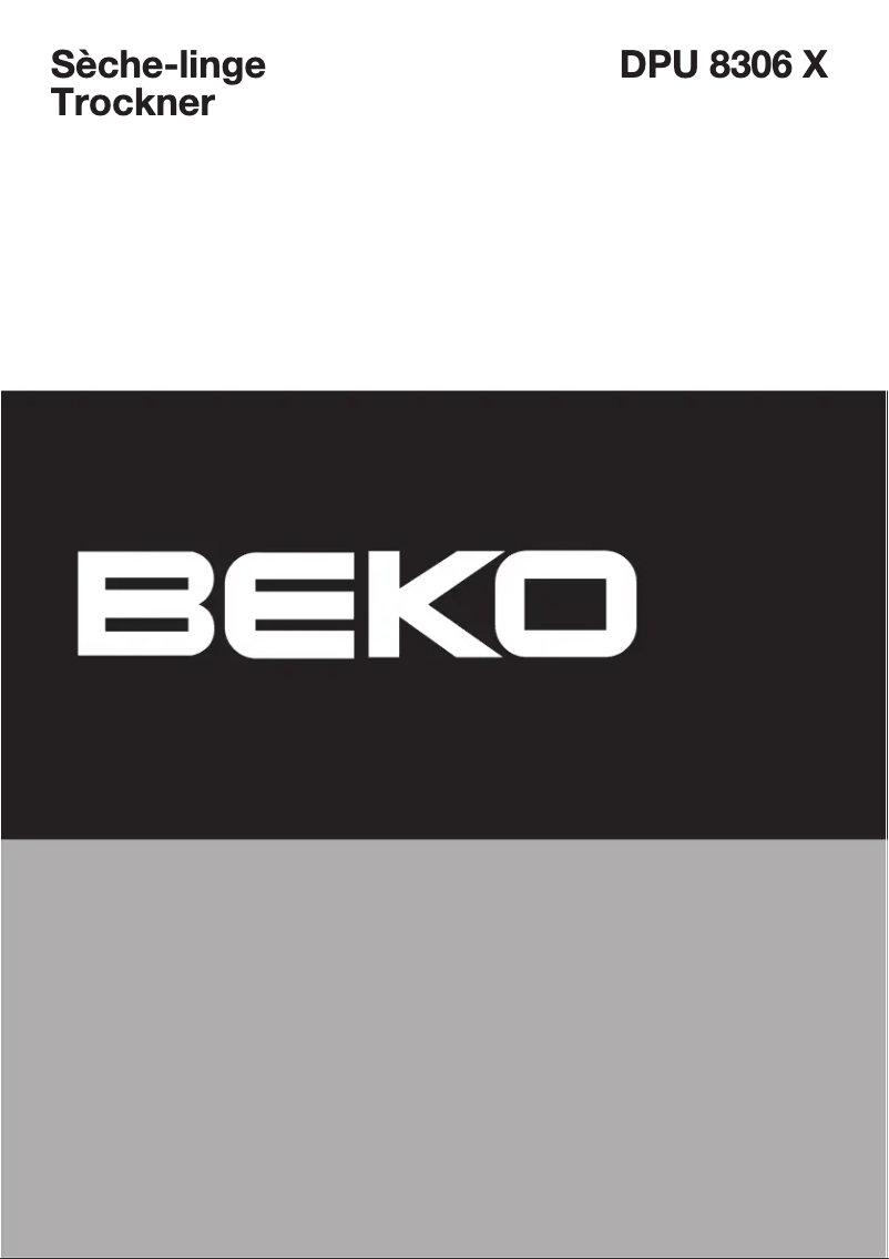 Page 1 de la notice Manuel utilisateur Beko DPU 8306 X