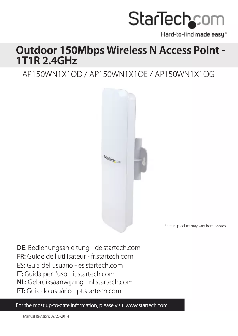Page 1 de la notice Manuel utilisateur StarTech.com AP150WN1X1OE