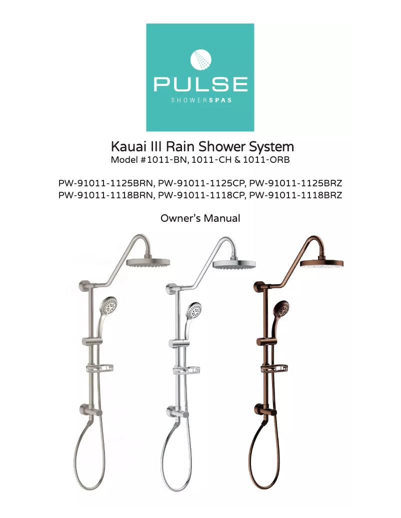 Página 1 del manual Manual de usuario Pulse ShowerSpas Kauai III 1011-III-CH