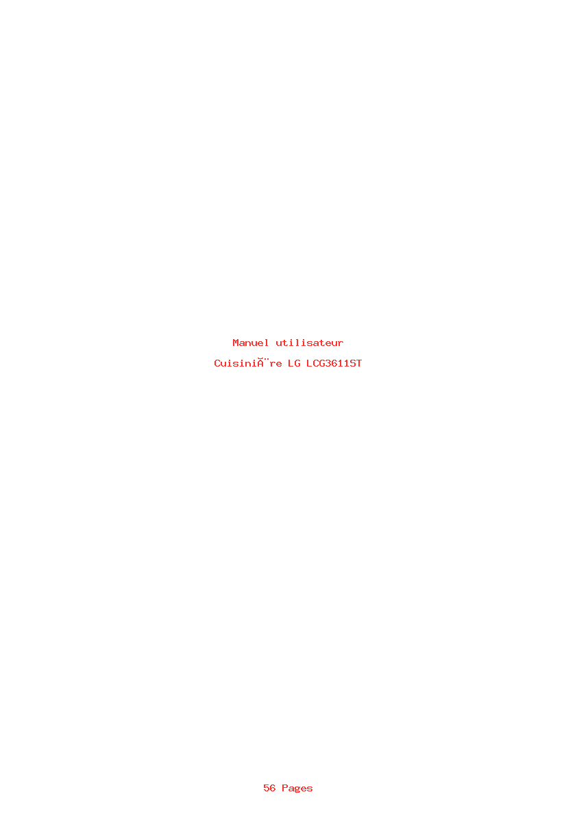 Page 1 de la notice Manuel utilisateur LG LCG3611ST