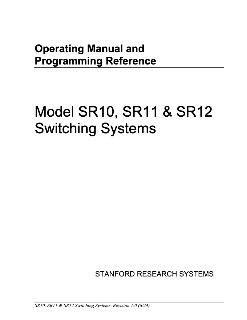 Página 1 del manual Manual de usuario SRS SR10