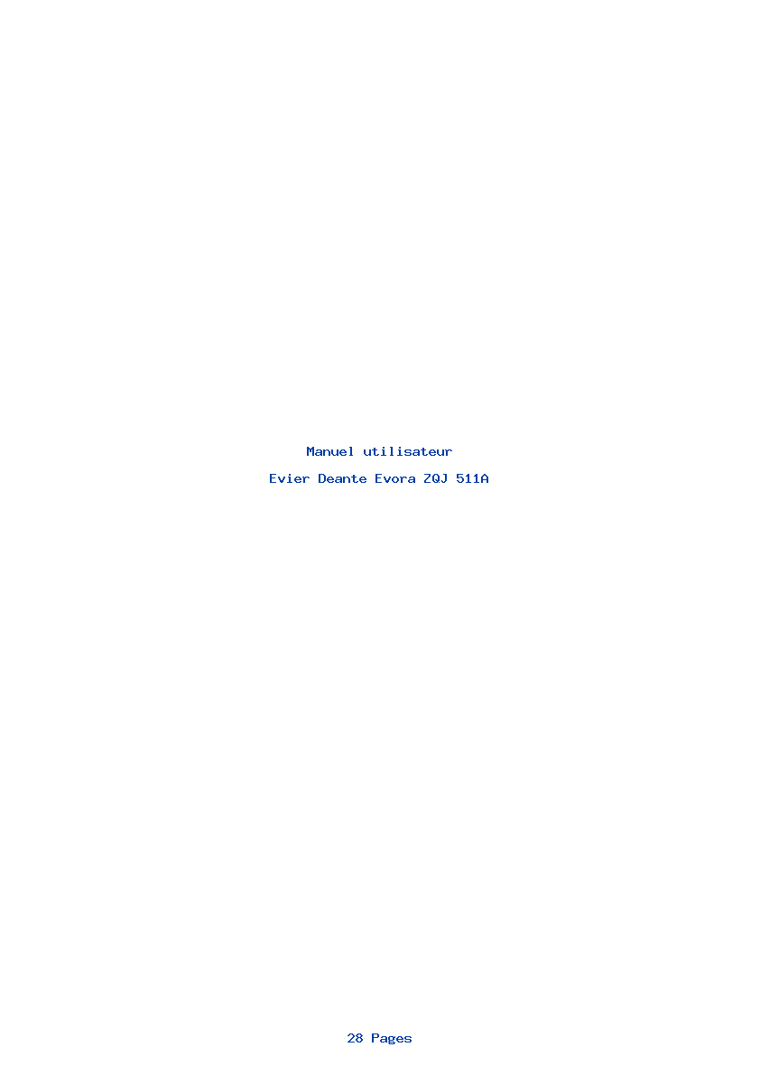 Page 1 de la notice Manuel utilisateur Deante Evora ZQJ 511A