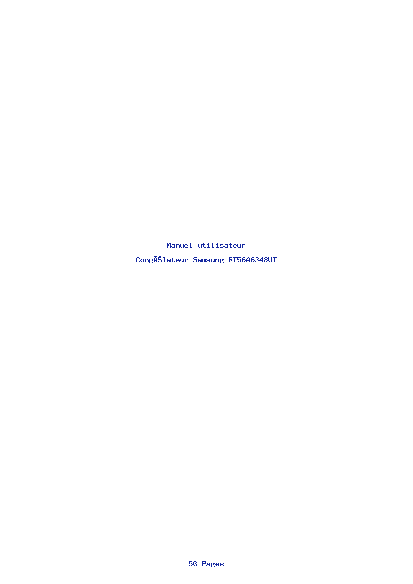 Page 1 de la notice Manuel utilisateur Samsung RT56A6348UT