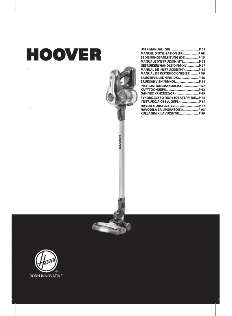 Page 1 de la notice Manuel utilisateur Hoover RA22AFG 011