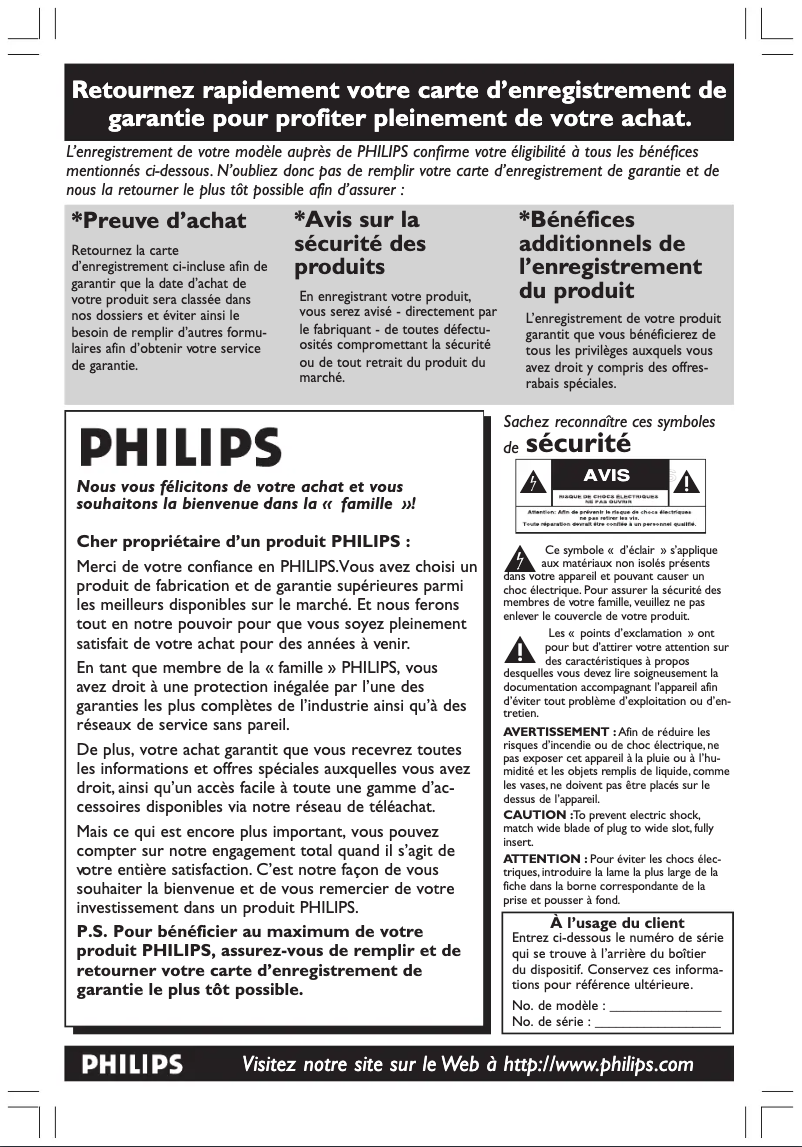 Page 1 de la notice Manuel utilisateur Philips HTS3410D
