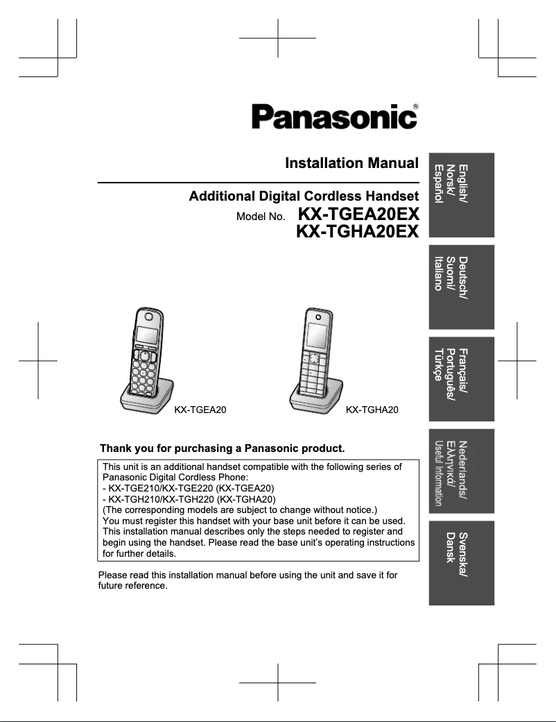 Página 1 del manual Manual de usuario Panasonic KX-TGHA20