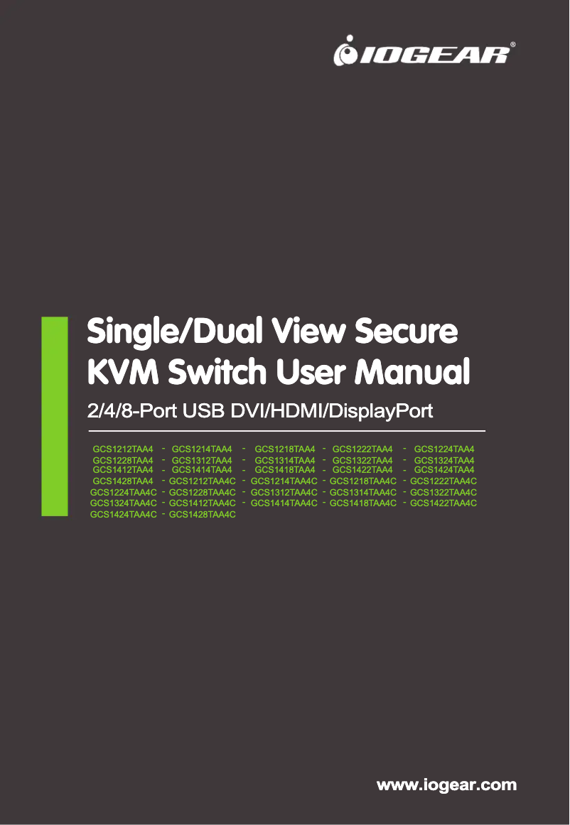 Page 1 de la notice Manuel utilisateur iogear GXRMSW01