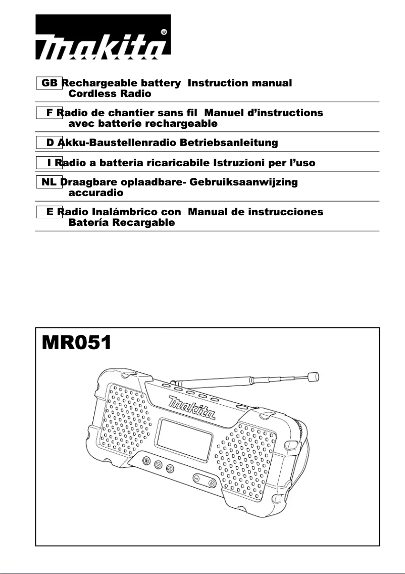 Page 1 de la notice Manuel utilisateur Makita MR051
