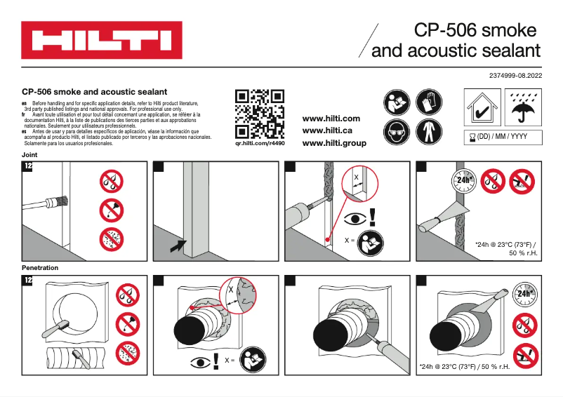 Page 1 de la notice Manuel utilisateur Hilti CP-506