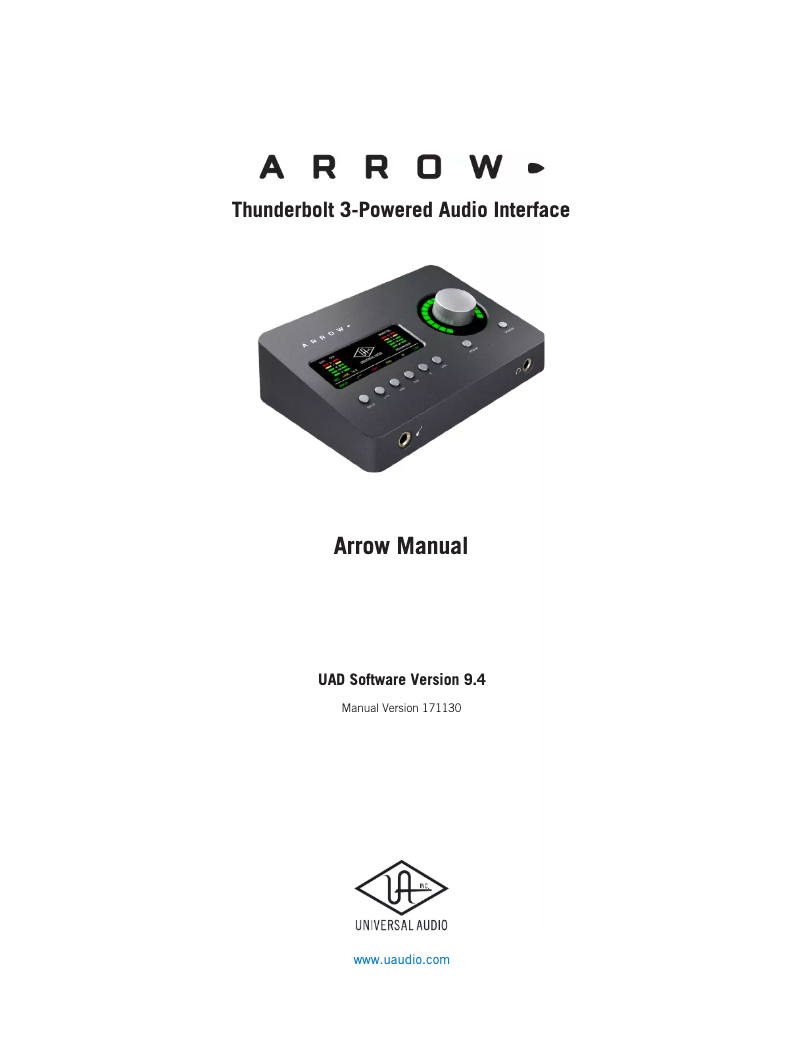 Page 1 de la notice Manuel utilisateur Universal Audio Arrow
