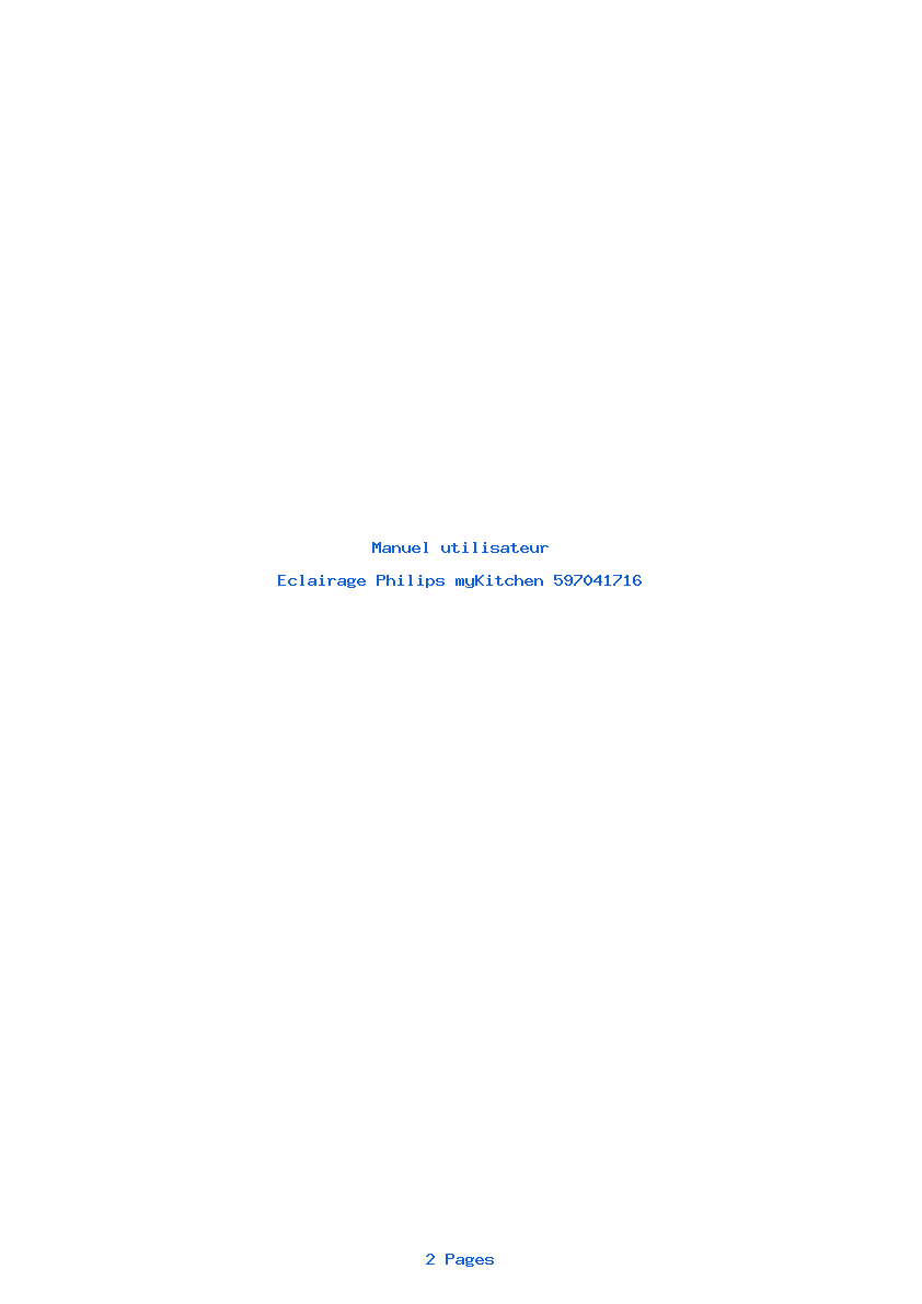 Page 1 de la notice Manuel utilisateur Philips myKitchen 597041716