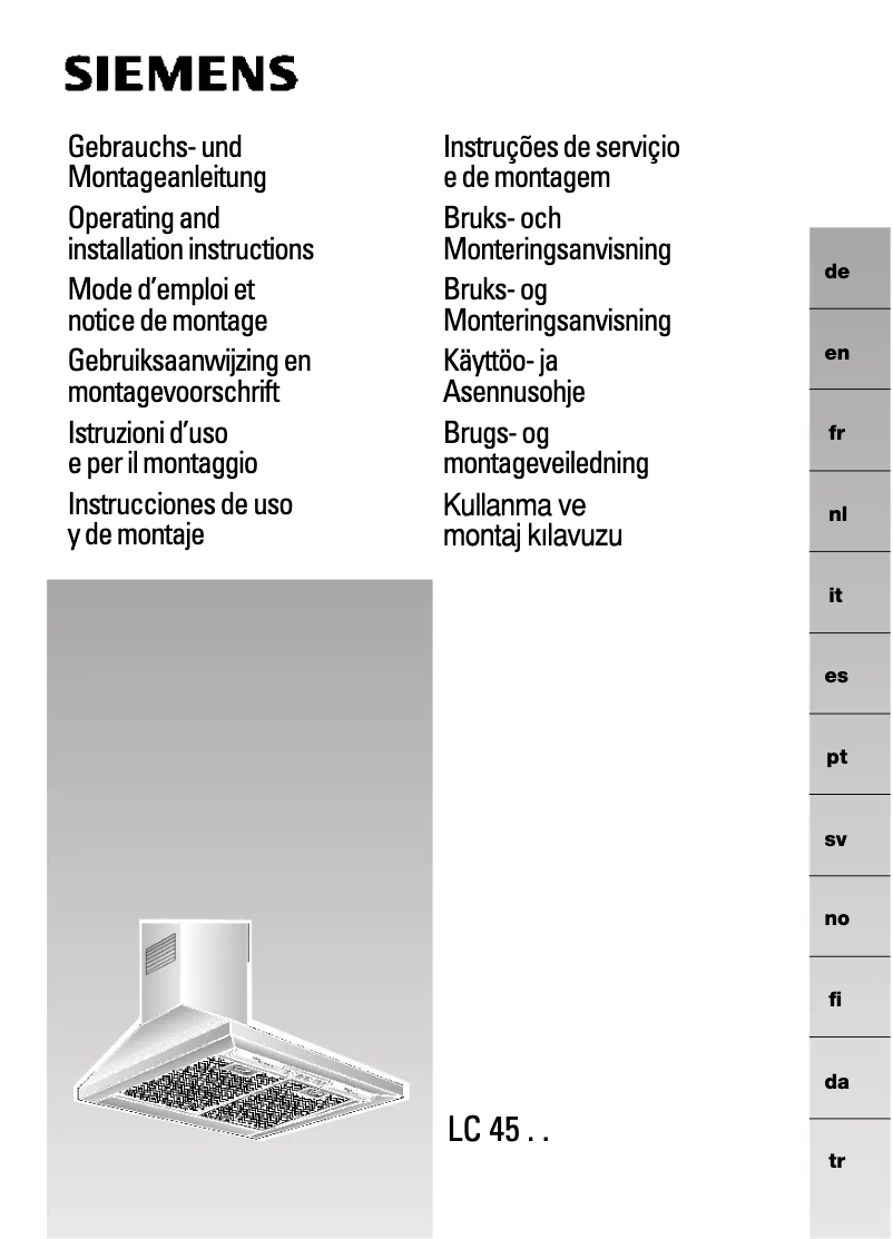 Page 1 de la notice Manuel utilisateur Siemens LC45620