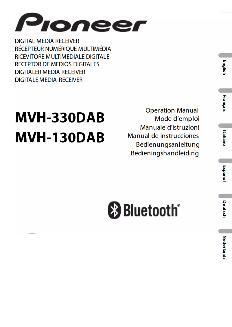 Page 1 de la notice Manuel utilisateur Pioneer MVH-330DAB